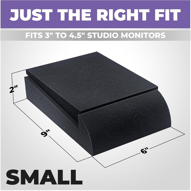 Liquid Stands Studio Monitor Sound Isolation Pads for Speakers 3"-4.5" High-Density Speaker Foam Pads That Prevents Vibrations Angled Speaker Riser - Acoustic Speaker Isolation Pad for Floor, Desktop - Image 2